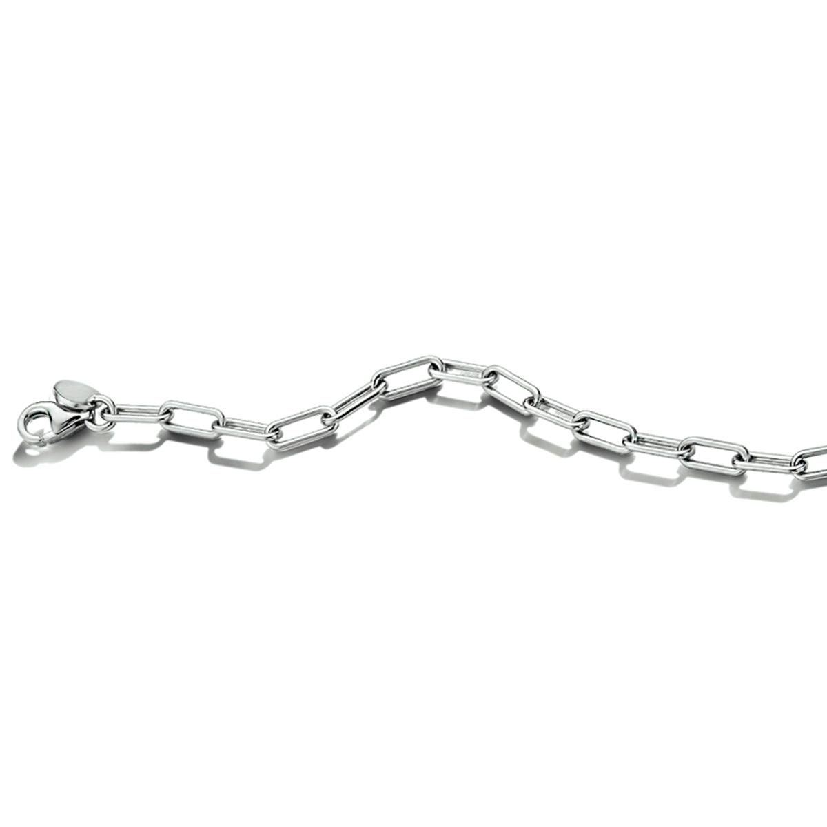 vDam Armband Paperclip Ronde Buis 3,5 Mm Zilver Gerhodineerd 1333100  18cm