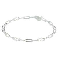 vDam Armband Paperclip Ronde Buis 3,5 Mm Zilver Gerhodineerd 1333100