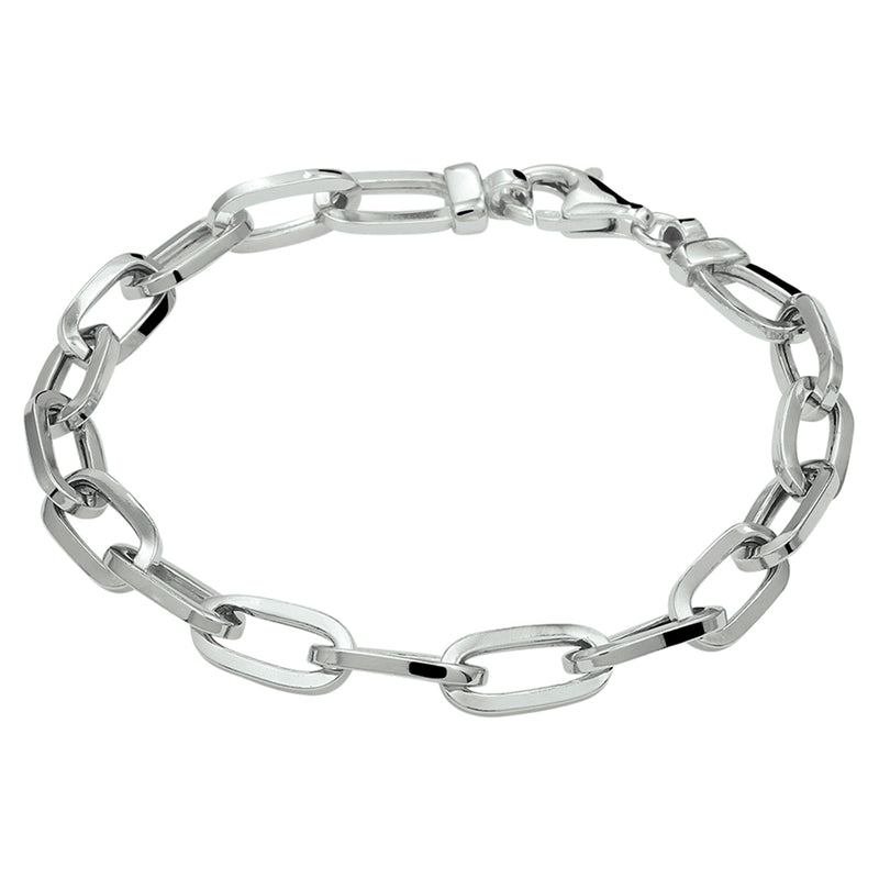 vDam Armband Paperclip Vierkante Buis 6,5 Mm 19 Cm Zilver Gerhodineerd 1332400