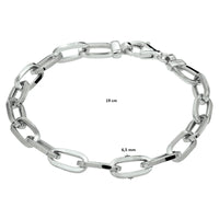 vDam Armband Paperclip Vierkante Buis 6,5 Mm 19cm Cm Zilver Gerhodineerd 1332400  19cm