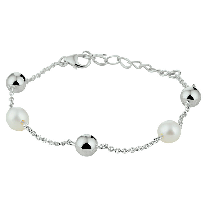 vDam Armband Parel 16 + 3 Cm Zilver Gerhodineerd 1329301