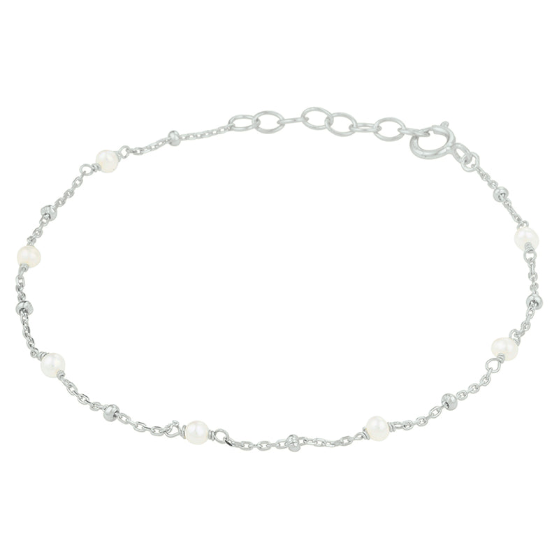 vDam Armband Parel 16,5 + 2 Cm Zilver Gerhodineerd 1332313