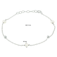 vDam Armband Parel 16,5 + 2 Cm Zilver Gerhodineerd 1332315  16.5cm