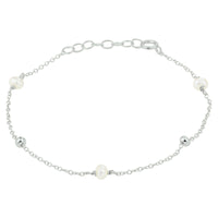 vDam Armband Parel 16,5 + 2 Cm Zilver Gerhodineerd 1332315