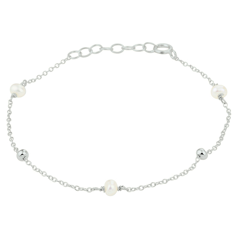 vDam Armband Parel 16,5 + 2 Cm Zilver Gerhodineerd 1332315