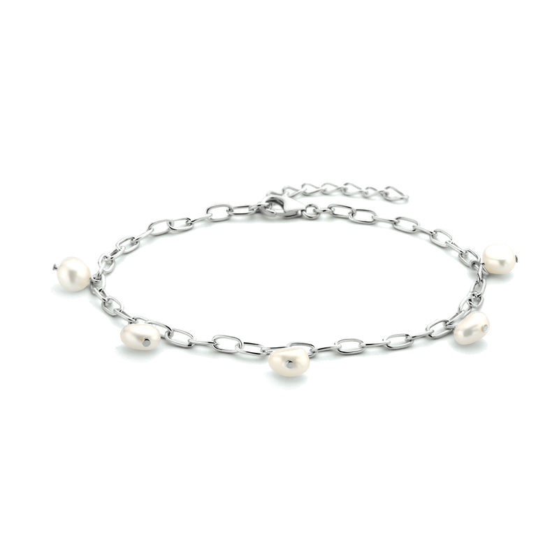 vDam Armband Parel 18 + 3 Cm Zilver Gerhodineerd 1334318