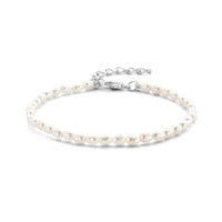 vDam Armband Parel 3,2 Mm 16 + 3 Cm Zilver Gerhodineerd 1336015