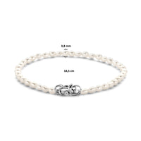 vDam Armband Parel 3,8 Mm 18,5 Cm Met Groot Springslot Zilver Gerhodineerd 1335083  18.5cm