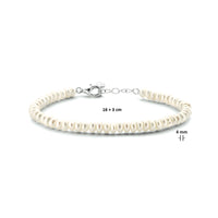 vDam Armband Parel 4,0 Mm 16cm + 3 Cm Zilver Gerhodineerd 1333623  16cm