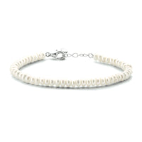 vDam Armband Parel 4,0 Mm 16 + 3 Cm Zilver Gerhodineerd 1333623