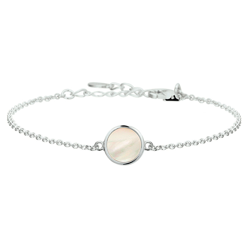 vDam Armband Parelmoer 17 + 2 Cm Zilver Gerhodineerd 1326613