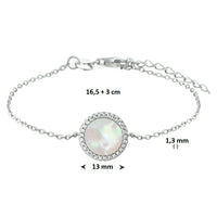 vDam Armband Parelmoer En Zirkonia 16,5 + 3 Cm Zilver Gerhodineerd 1325230  16.5cm