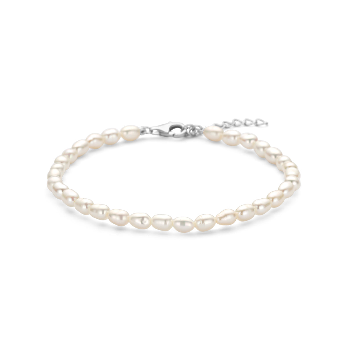 vDam Armband Parels 18 + 3 Cm Zilver Gerhodineerd 1341373