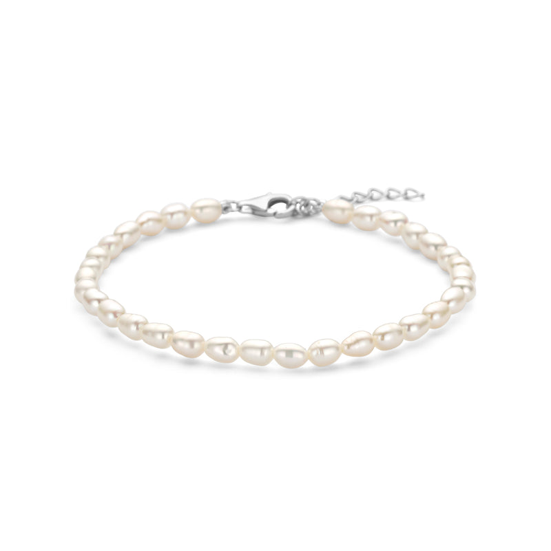 vDam Armband Parels 18 + 3 Cm Zilver Gerhodineerd 1341373