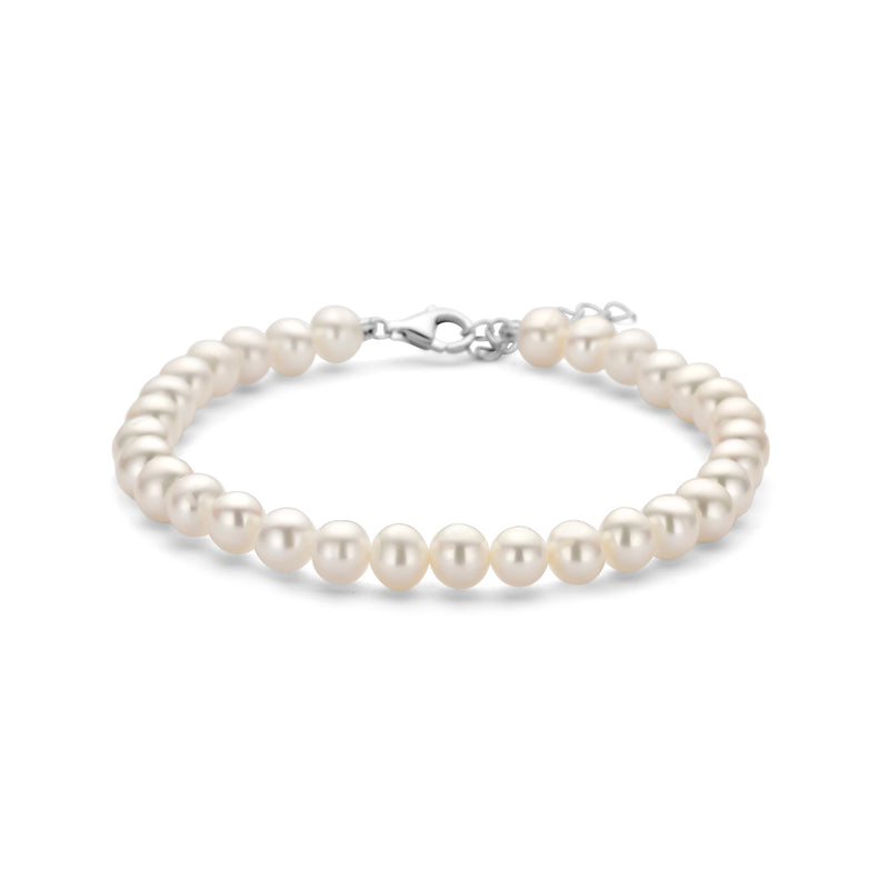 vDam Armband Parels 18 + 3 Cm Zilver Gerhodineerd 1341375