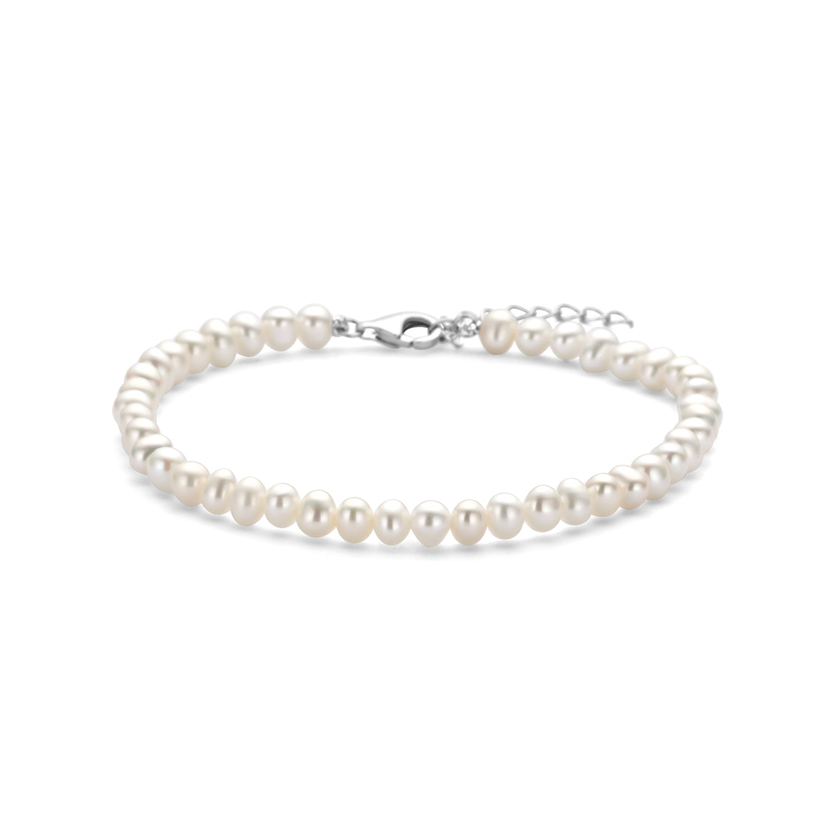 vDam Armband Parels 18 + 3 Cm Zilver Gerhodineerd 1341379