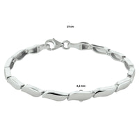 vDam Armband Poli/mat 4,3 Mm 19cm Cm Zilver Gerhodineerd 13319cm36  19cm