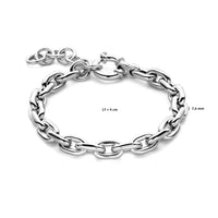 vDam Armband Ronde Buis 7,6 Mm 17cm + 4 Cm Met Groot Springslot Zilver Gerhodineerd 1338048  17cm