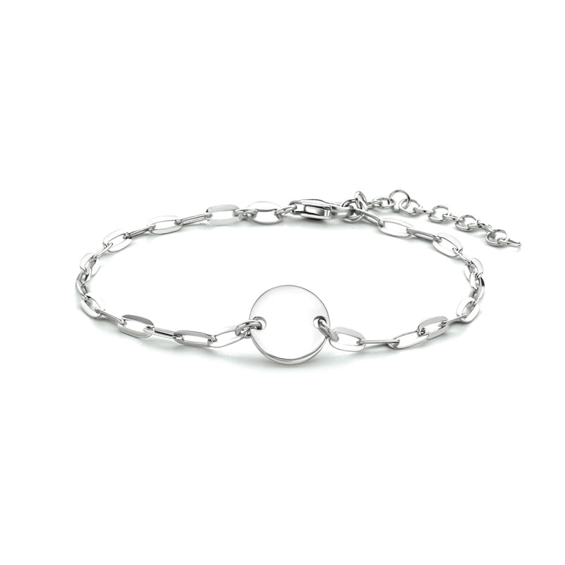 vDam Armband Rondje 16 + 3 Cm Zilver Gerhodineerd 1334034