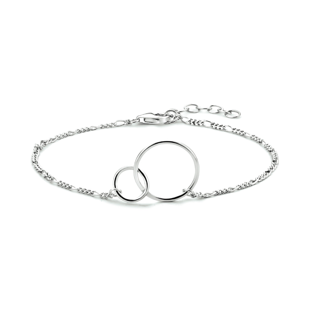 vDam Armband Rondjes 16 + 2,5 Cm Zilver Gerhodineerd 1334814