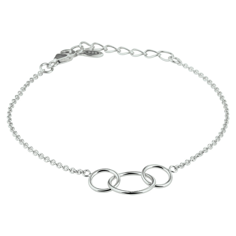 vDam Armband Rondjes 16 + 3 Cm Zilver Gerhodineerd 1329298