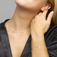 vDam Armband Rondjes 16cm + 3 Cm Zilver Gerhodineerd 1330336  16cm