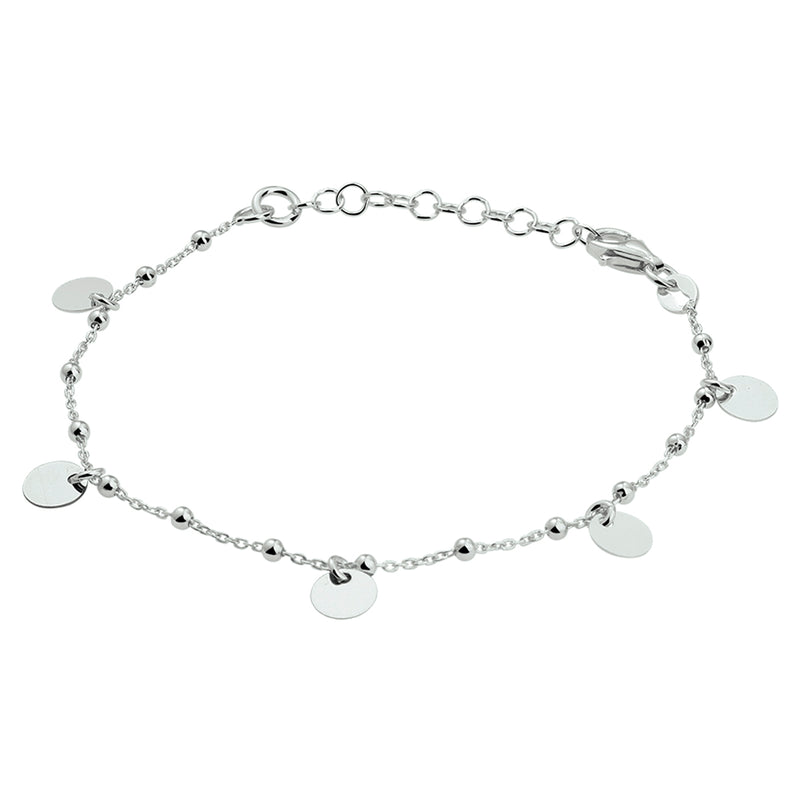 vDam Armband Rondjes 16 + 3 Cm Zilver Gerhodineerd 1330336