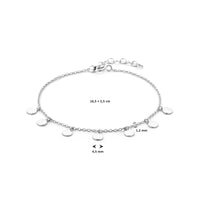 vDam Armband Rondjes 16,5 + 2,5 Cm Zilver Gerhodineerd 1327850  16.5cm