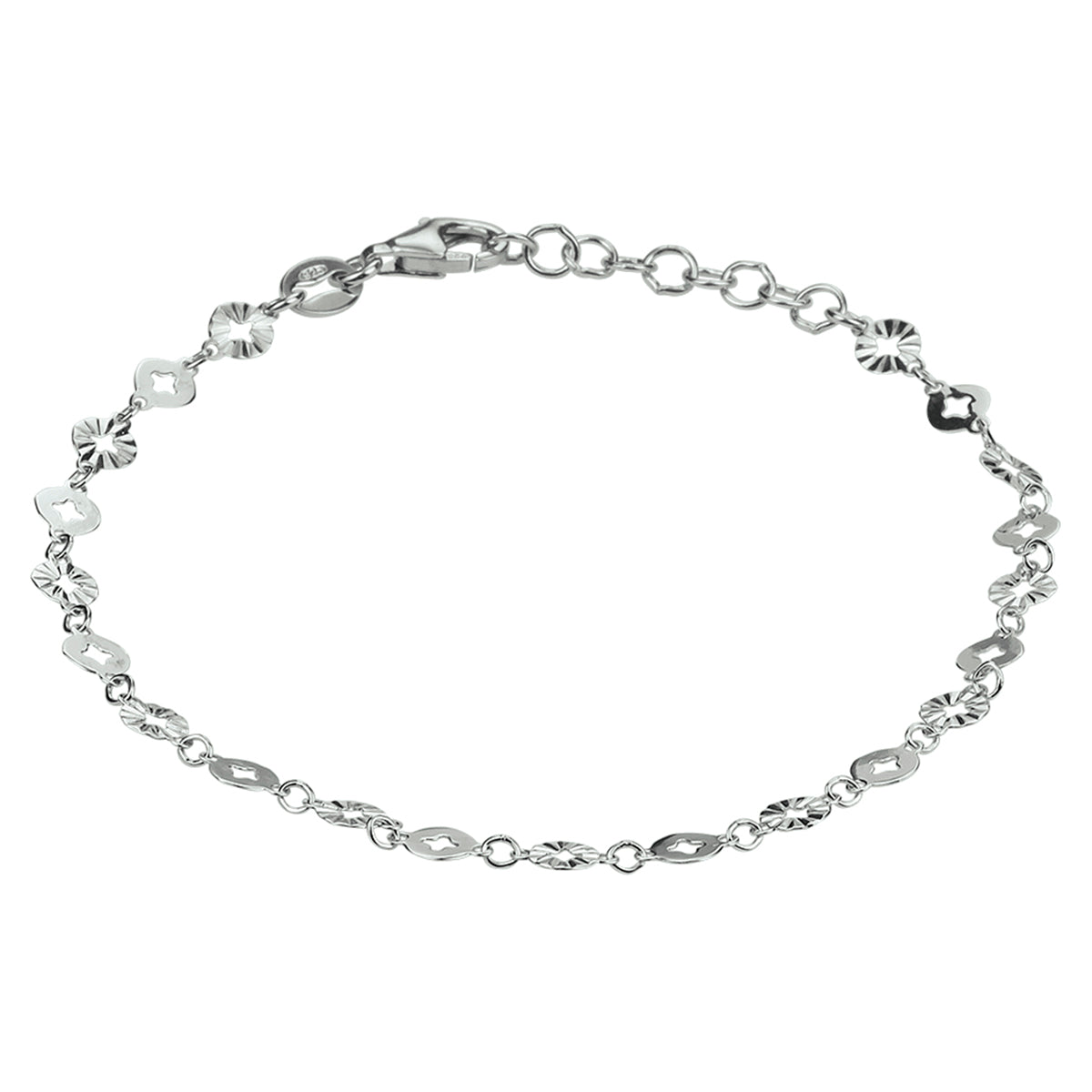 vDam Armband Rondjes 4,0 Mm 16 + 2 Cm Zilver Gerhodineerd 1332773