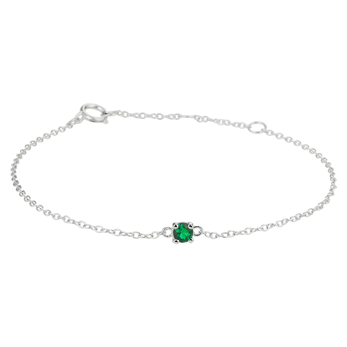 vDam Armband Synth Nano Groen 15,5 - 17 - 18,5 Cm Zilver Gerhodineerd 1333397