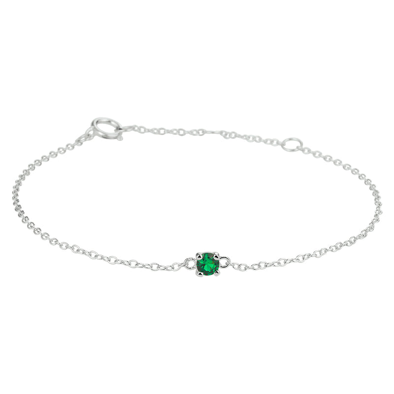 vDam Armband Synth Nano Groen 15,5 - 17 - 18,5 Cm Zilver Gerhodineerd 1333397