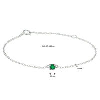 vDam Armband Synth Nano Groen 15,5 - 17 - 18,5 Cm Zilver Gerhodineerd 1333397  15.5cm