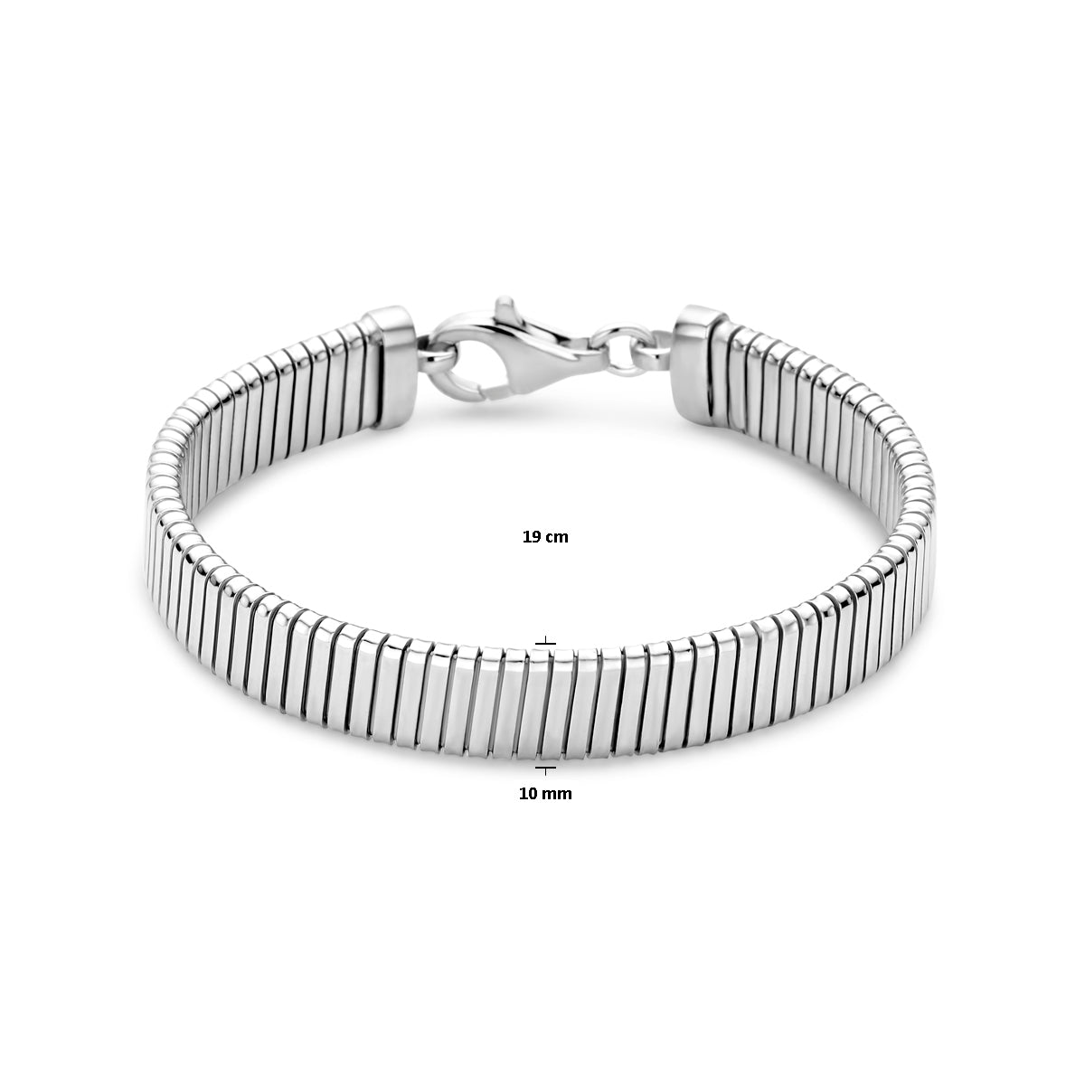 vDam Armband Tubogas 10,2 Mm 19cm Cm Zilver Gerhodineerd 1339487  19cm