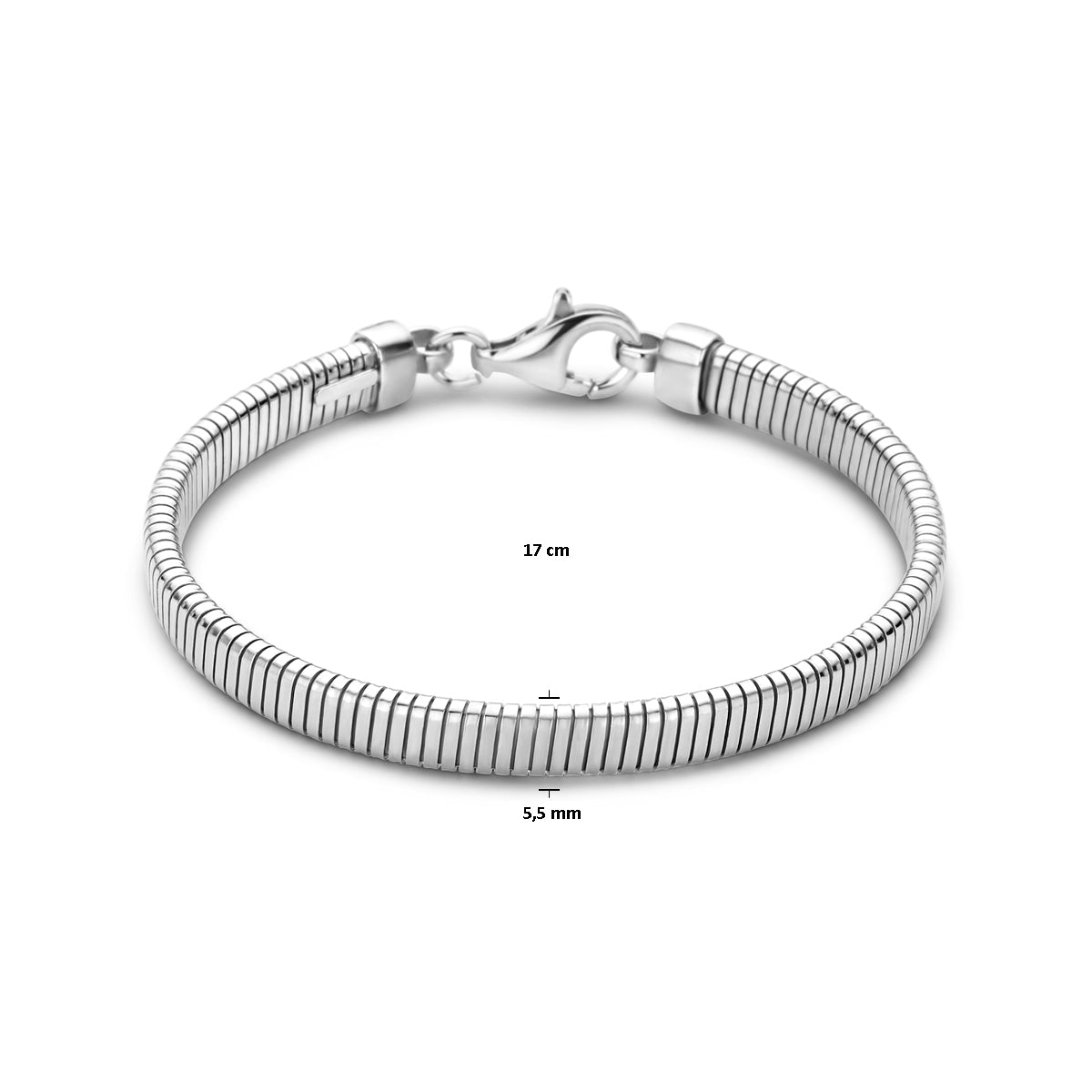 vDam Armband Tubogas 5,6 Mm 17cm Cm Zilver Gerhodineerd 1339486  17cm
