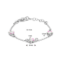 vDam Armband Vlinders 11cm + 2 Cm Zilver Gerhodineerd 1336390  11cm