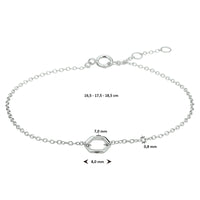 vDam Armband Zeshoek 16,5 - 17,5 - 18,5 Cm Zilver Gerhodineerd 1332372  16.5cm