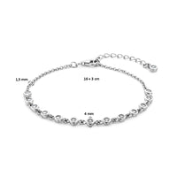 vDam Armband Zirkonia 16cm + 3 Cm Zilver Gerhodineerd 1336726  16cm