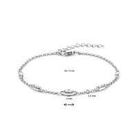 vDam Armband Zirkonia 16cm + 3 Cm Zilver Gerhodineerd 1338523  16cm