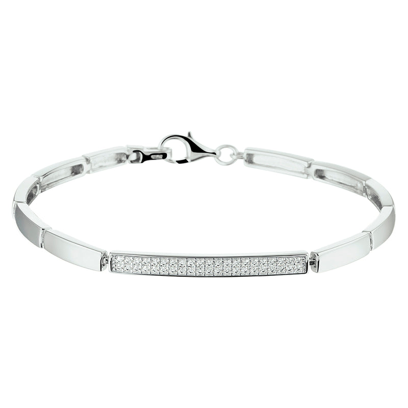 vDam Armband Zirkonia 18,5 Cm Zilver Gerhodineerd 1326723