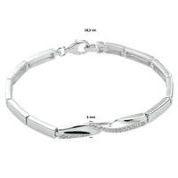 vDam Armband Zirkonia 18,5 Cm Zilver Gerhodineerd 1328258  18.5cm