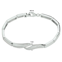 vDam Armband Zirkonia 7 Mm 18,5 Cm Zilver Gerhodineerd 1328184  18.5cm