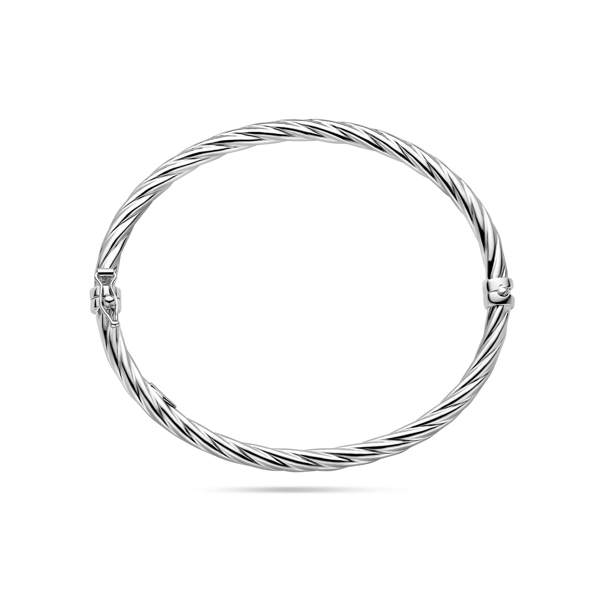 vDam Bangle Gedraaid Scharniersluiting 4 X 61 Mm Zilver Gerhodineerd 1339682