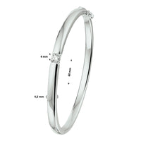 vDam Bangle Scharnier Zirkonia 4,5 X 60 Mm Zilver Gerhodineerd 1329195