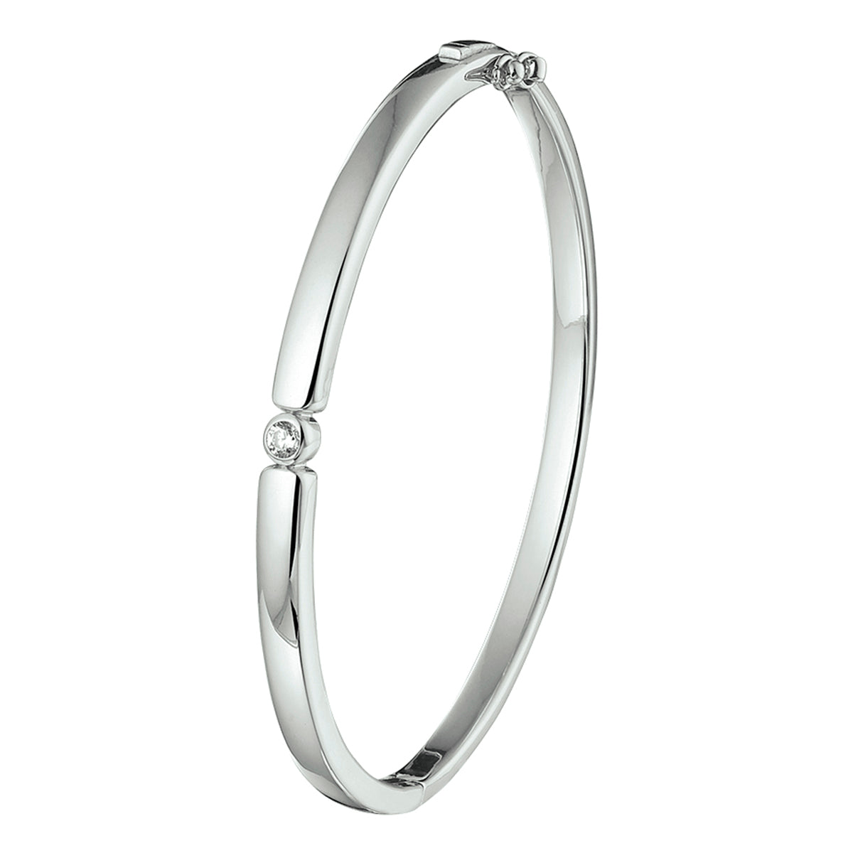 vDam Bangle Scharnier Zirkonia 4,5 X 60 Mm Zilver Gerhodineerd 1329319