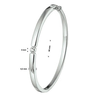 vDam Bangle Scharnier Zirkonia 4,5 X 60 Mm Zilver Gerhodineerd 1329319