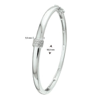 vDam Bangle Scharnier Zirkonia 7,5 X 60 Mm Zilver Gerhodineerd 1332095