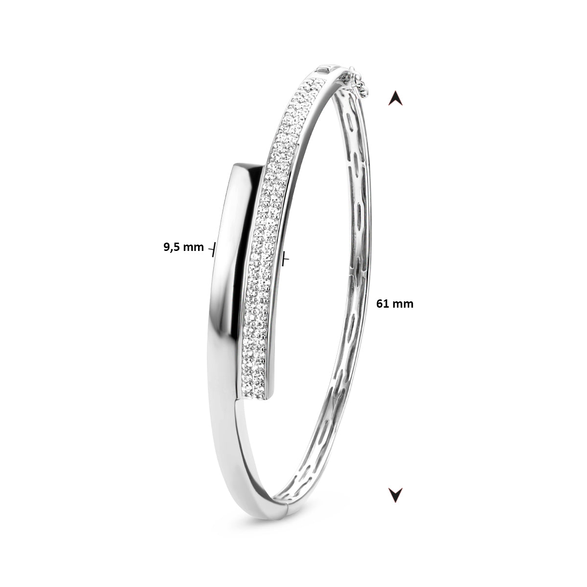 vDam Bangle Zirkonia 9,5 X 61 Mm Zilver Gerhodineerd 1334906
