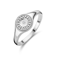 vDam Bewerkte Ring Met Zirkonia Zilver Gerhodineerd 1336187