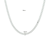 vDam Ketting Gourmette 6-zijdes Geslepen 2,8 Mm Zilver Wit 1021716  50cm