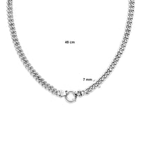 vDam Ketting Gourmette 7 Mm 45 Cm Met Groot Springslot Zilver Wit 1017025